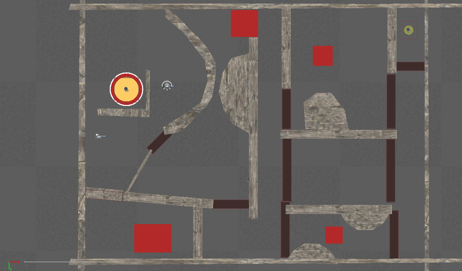 This level introduces switches that, when hit by a projectile, are used to open and close the gates and clear a path. Certain projectiles work better in certain situations, like bending the disc around a curve.