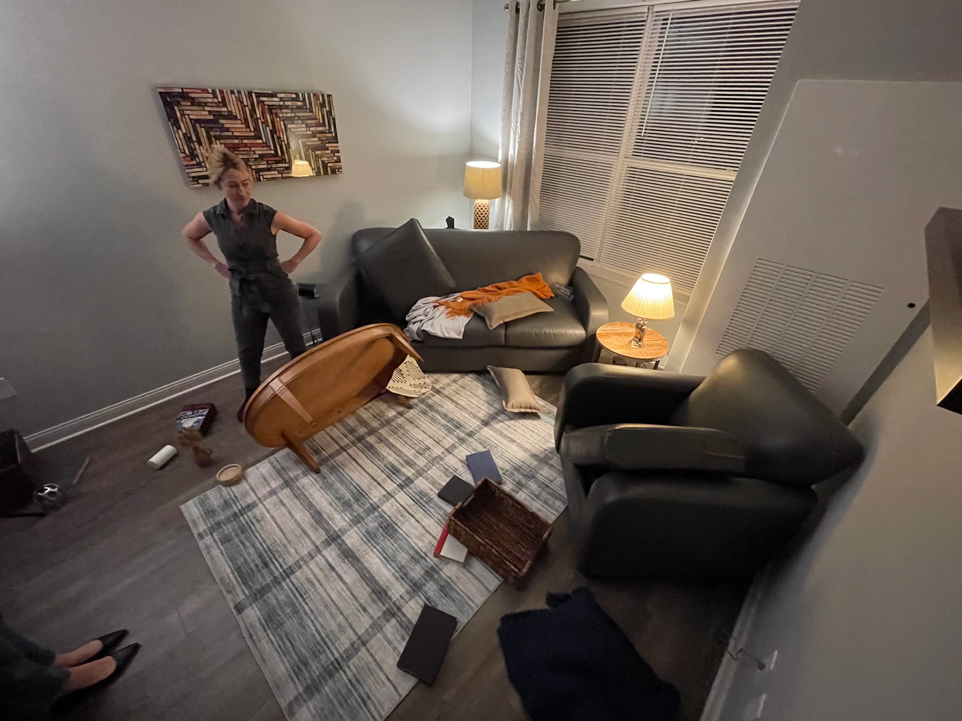 Rachel admiring her handy-work