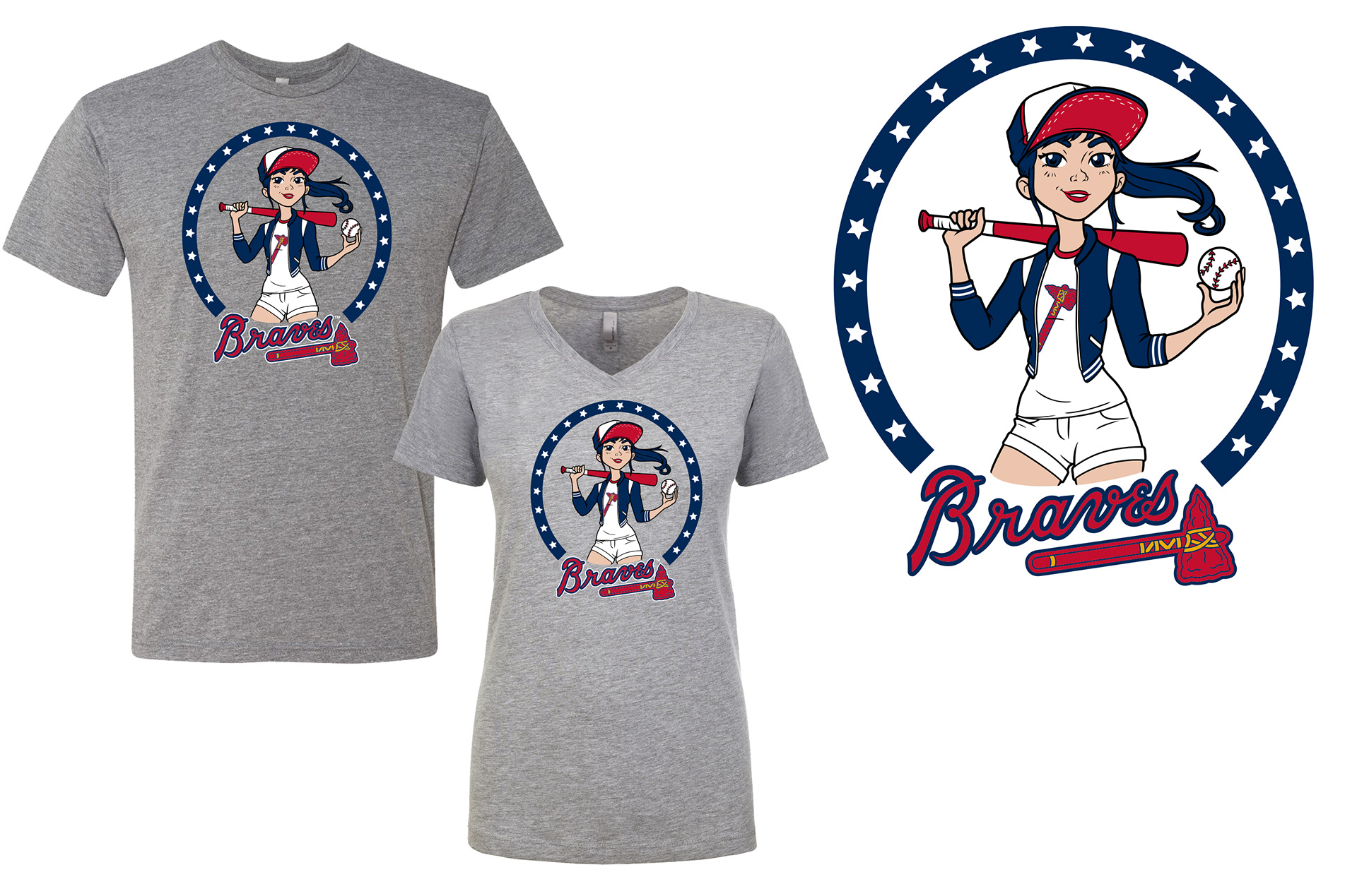 This Braves shirt design was made for a local artists creative series the Braves were doing with Comcast, to promote local artists in the 2017 season. It was a really fun project for me to be a part of!