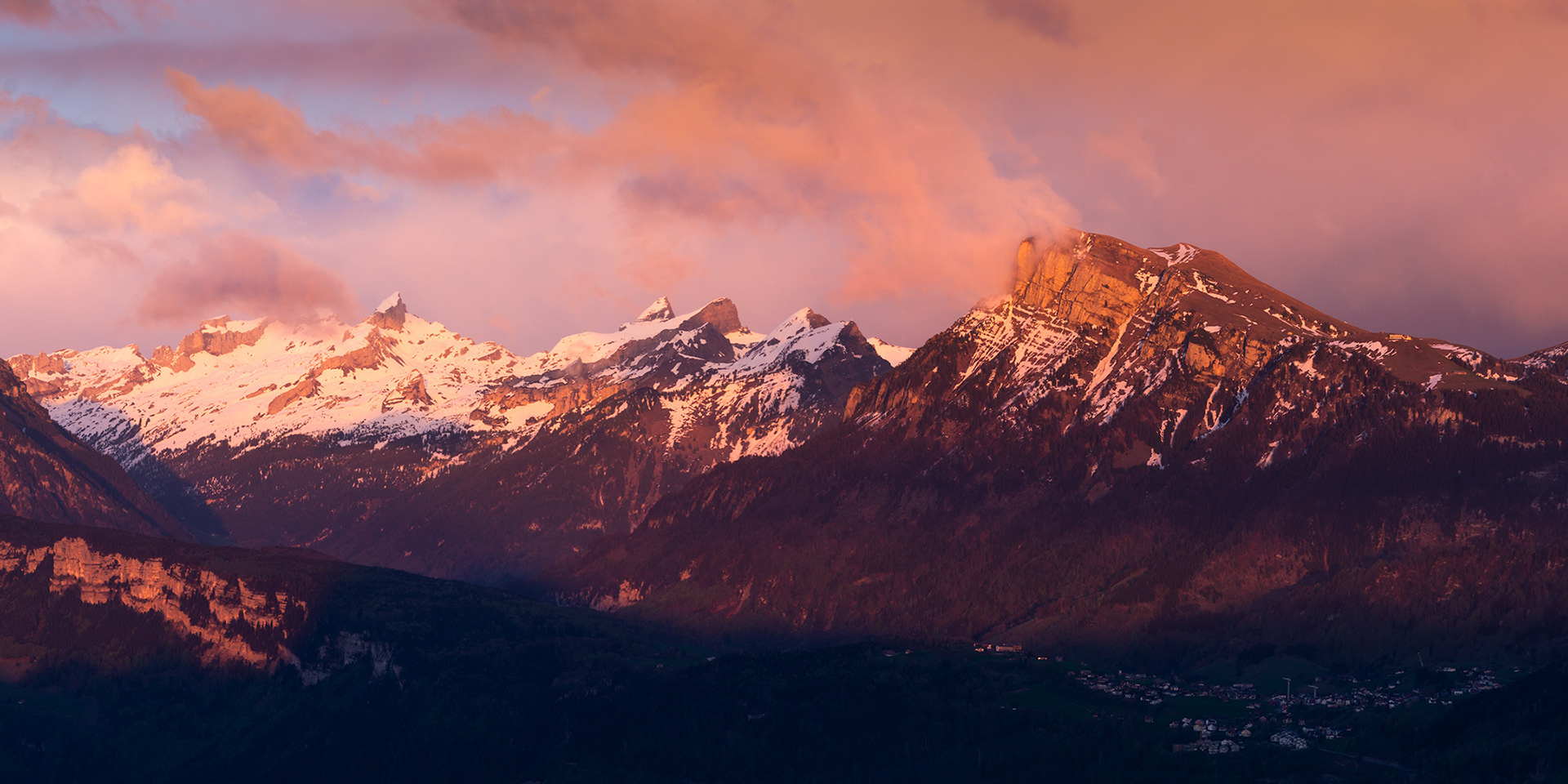 Swiss Mountains during sunrise