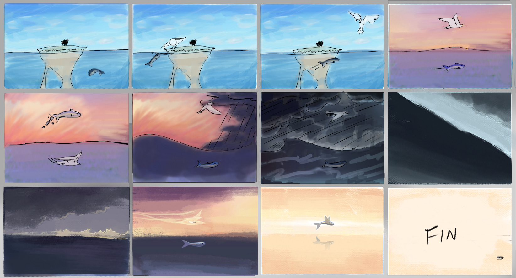 In-progress color script