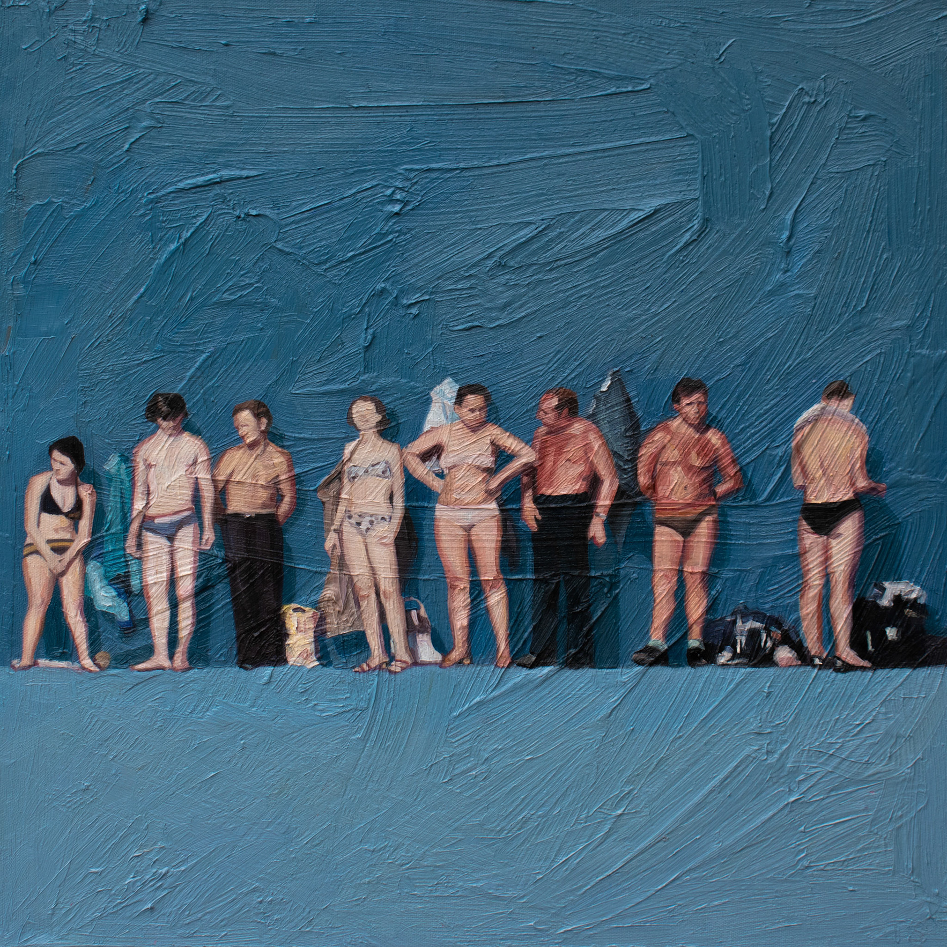 "Some People Not Swimming" - 18x18", oil on canvas, 2021