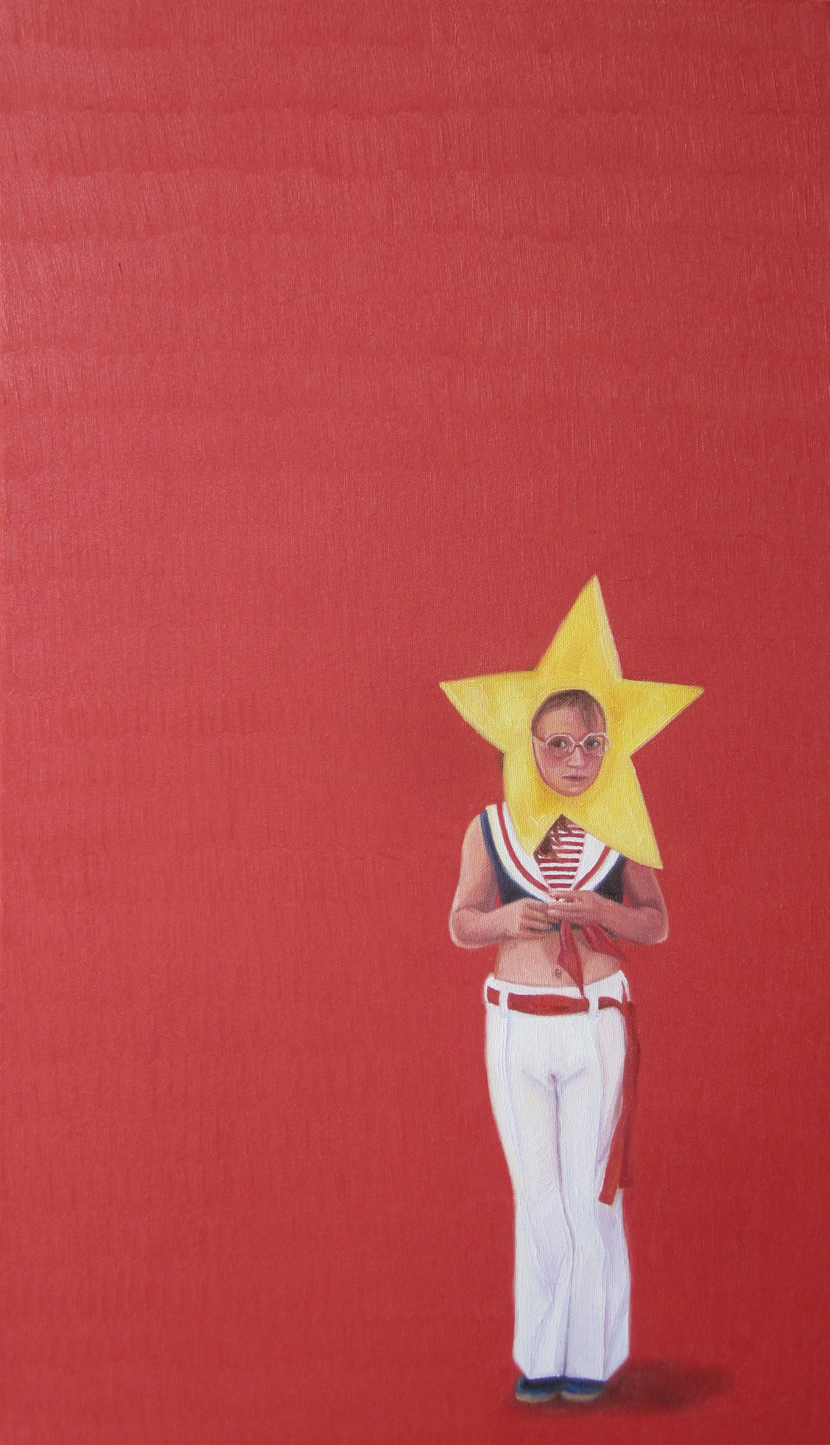 "Pam isn't quite prepared for stardom" - 28x12", oil on canvas, 2019