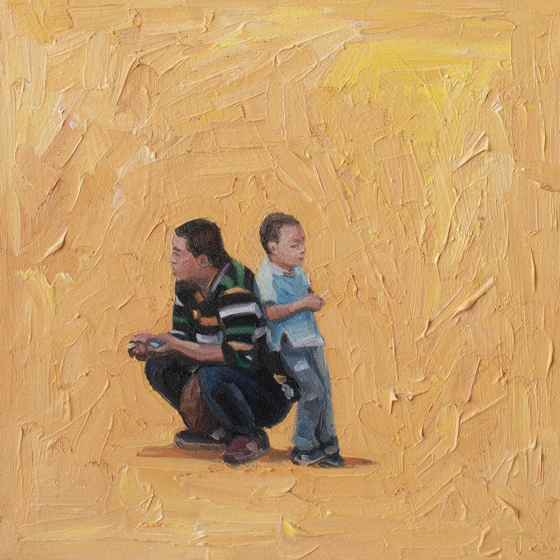 "Some People Resting" - 11x11", oil on canvas, 2021