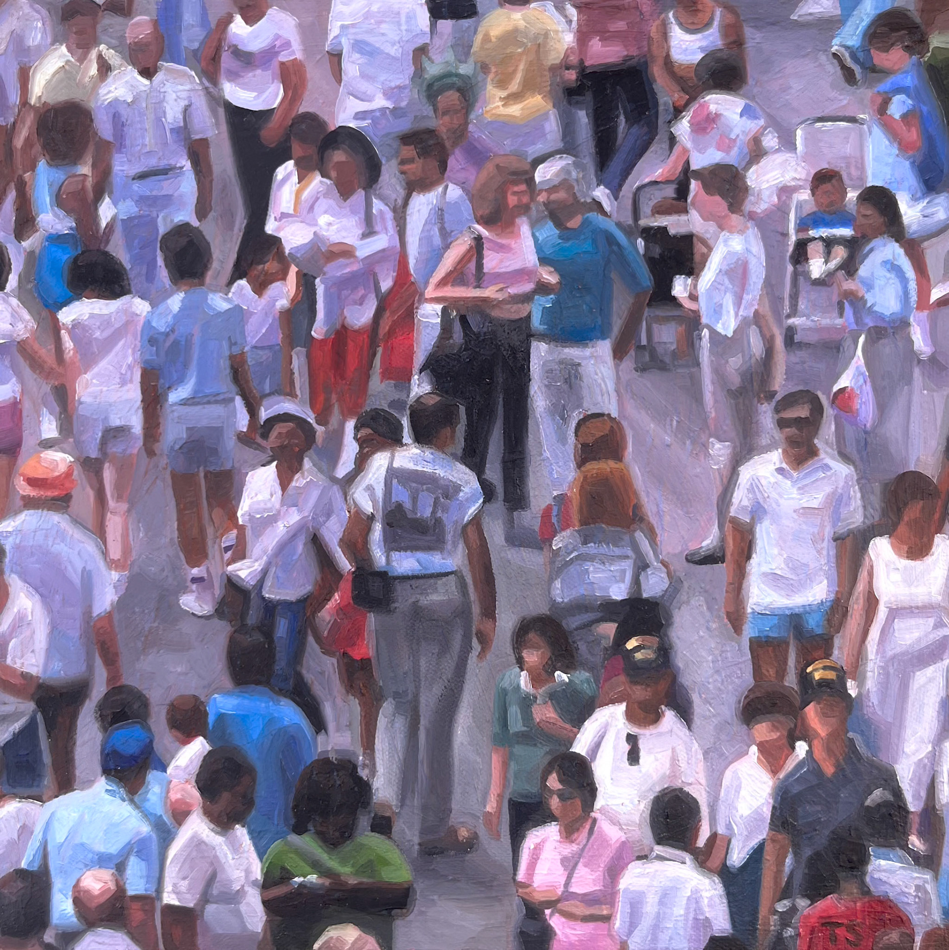 "A Small Crowd" - 11x11", oil on canvas, 2024