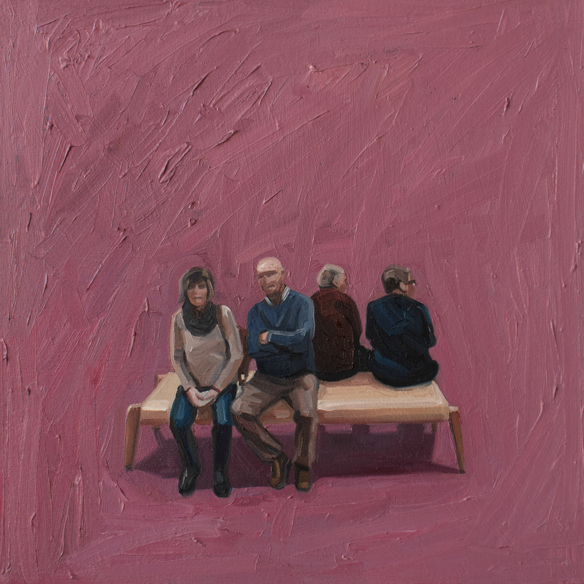 "Some People Sitting, 2" - 16x16", oil on canvas, 2021