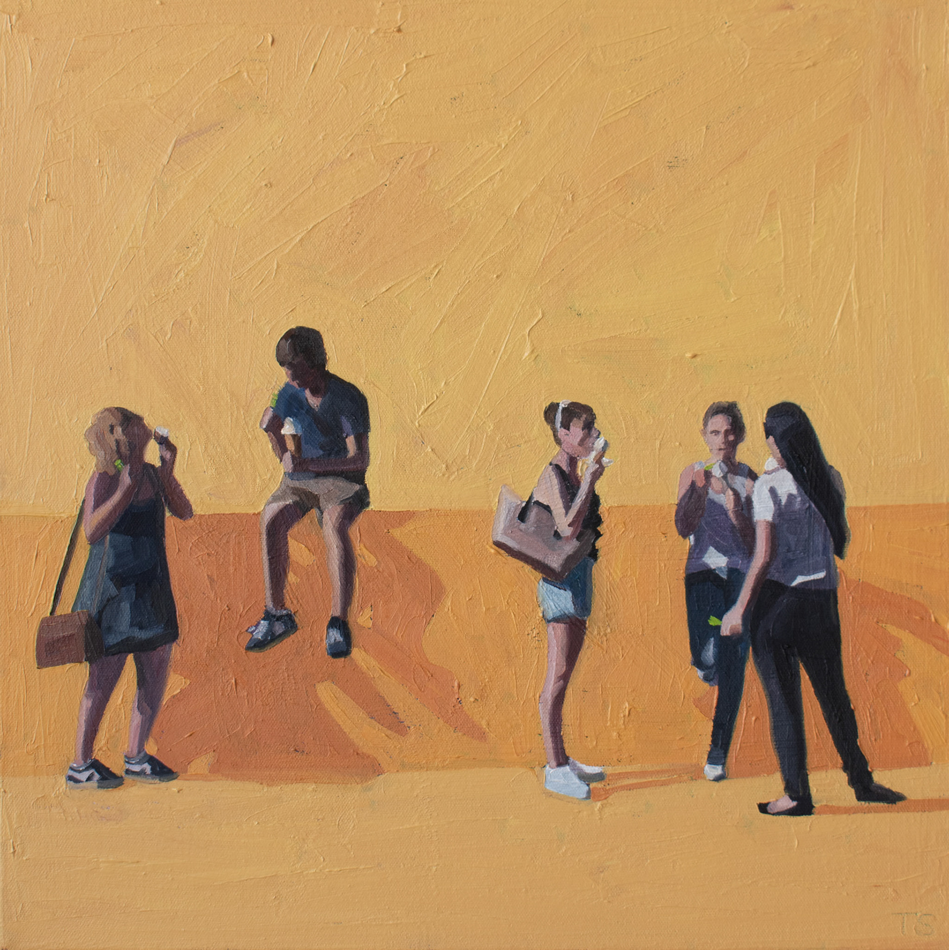"Some People Eating Ice Cream" - 16x16", oil on canvas, 2021