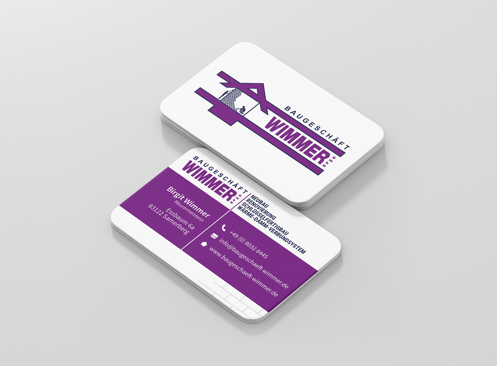 Baugeschäft Wimmer Visitenkarten