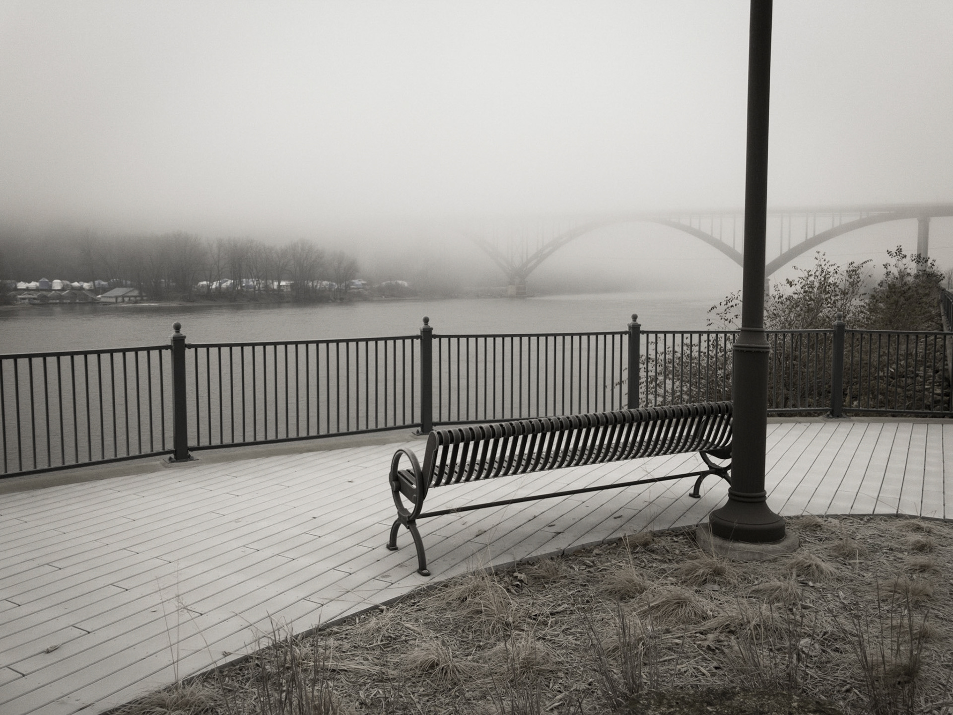 View of High Bridge on Misissippi River, St.Paul, MN