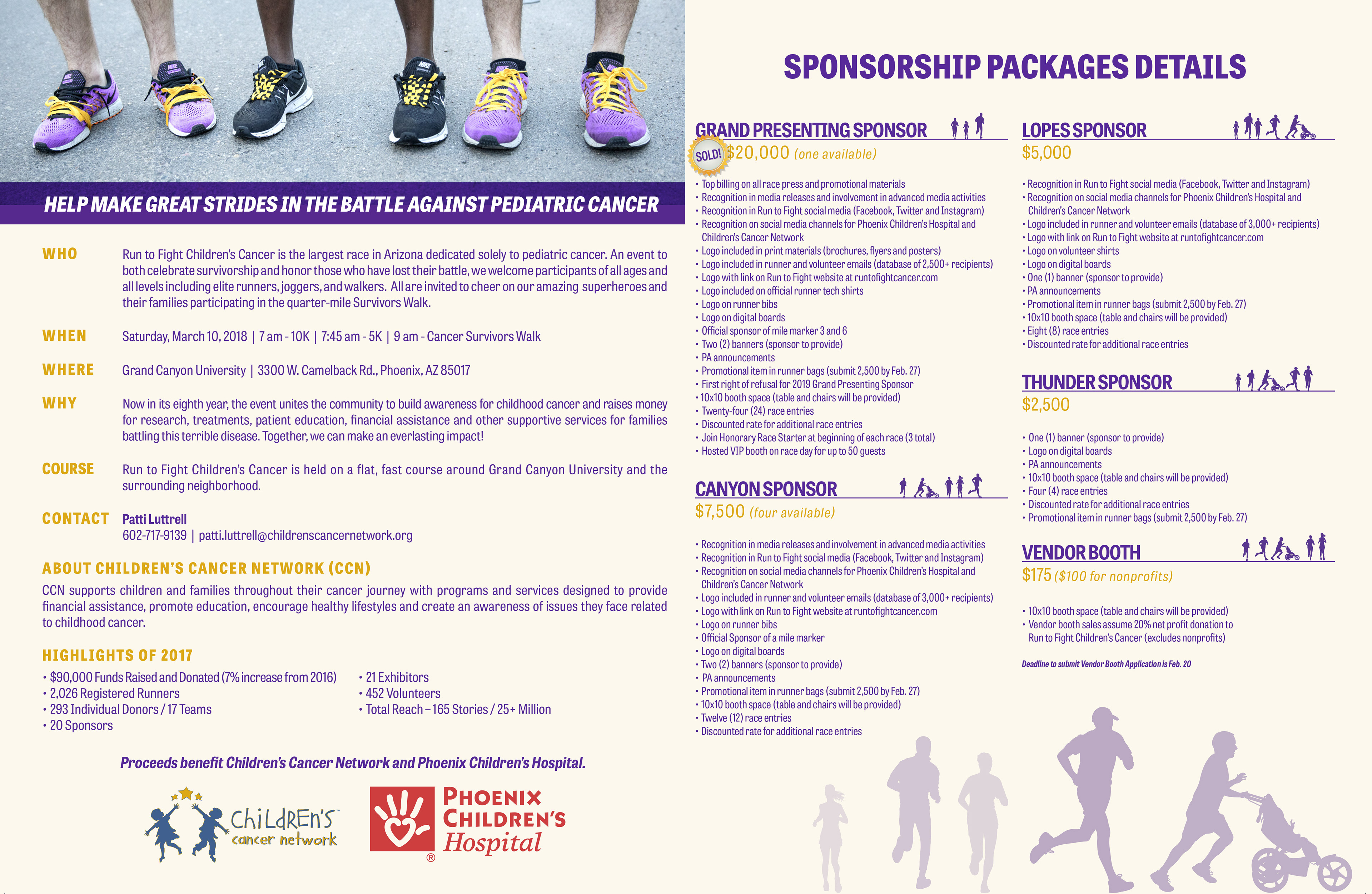 Run to Fight Children's Cancer Stepping up the Fight Brochure