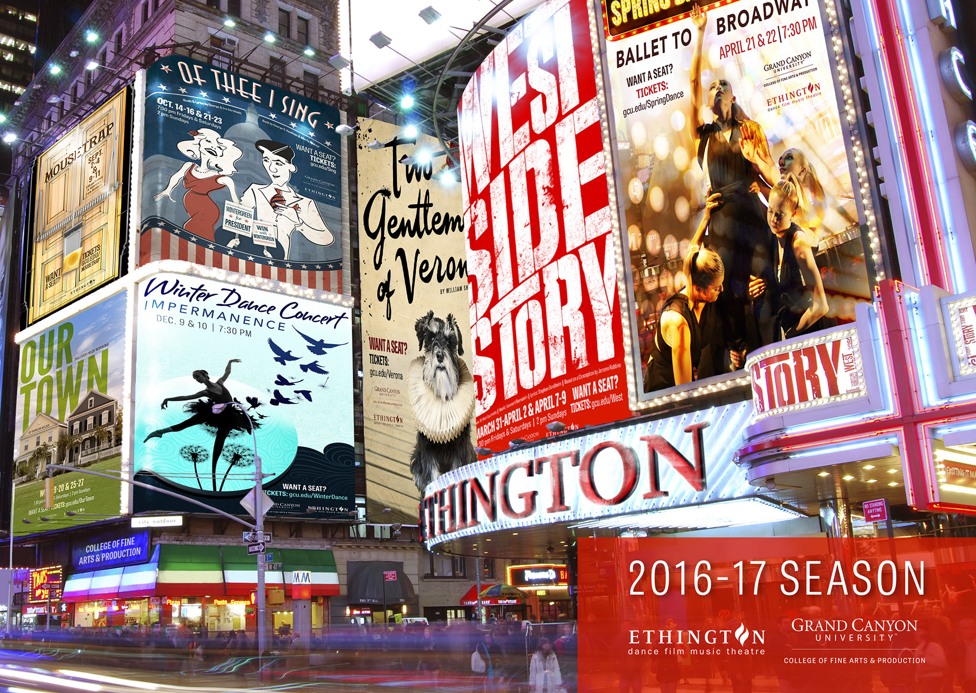 College of Fine Arts and Production 2016-17 Ethington Theatre Broadway Campaign