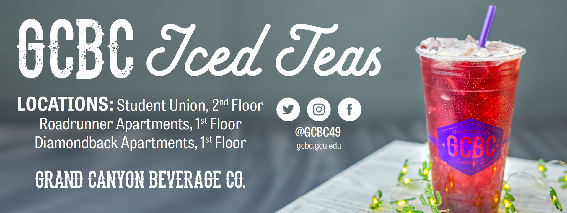 GCBC Welcome Week Large Banner Iced Tea Promo