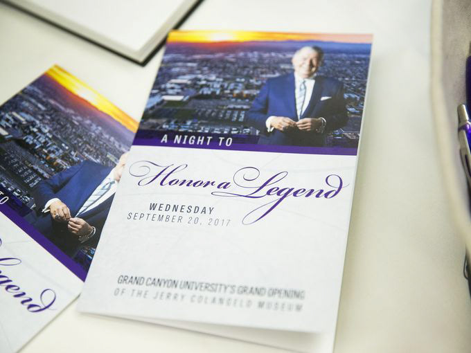 AZ Central A Night to Honor a Legend: Jerry Colangelo Museum Grand Opening brochure