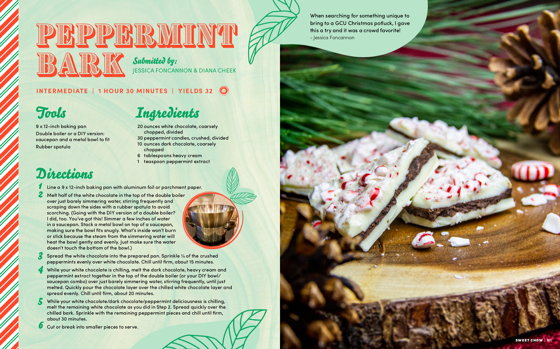 Holy Chow! Peppermint Bark collaboration with Diana Cheek