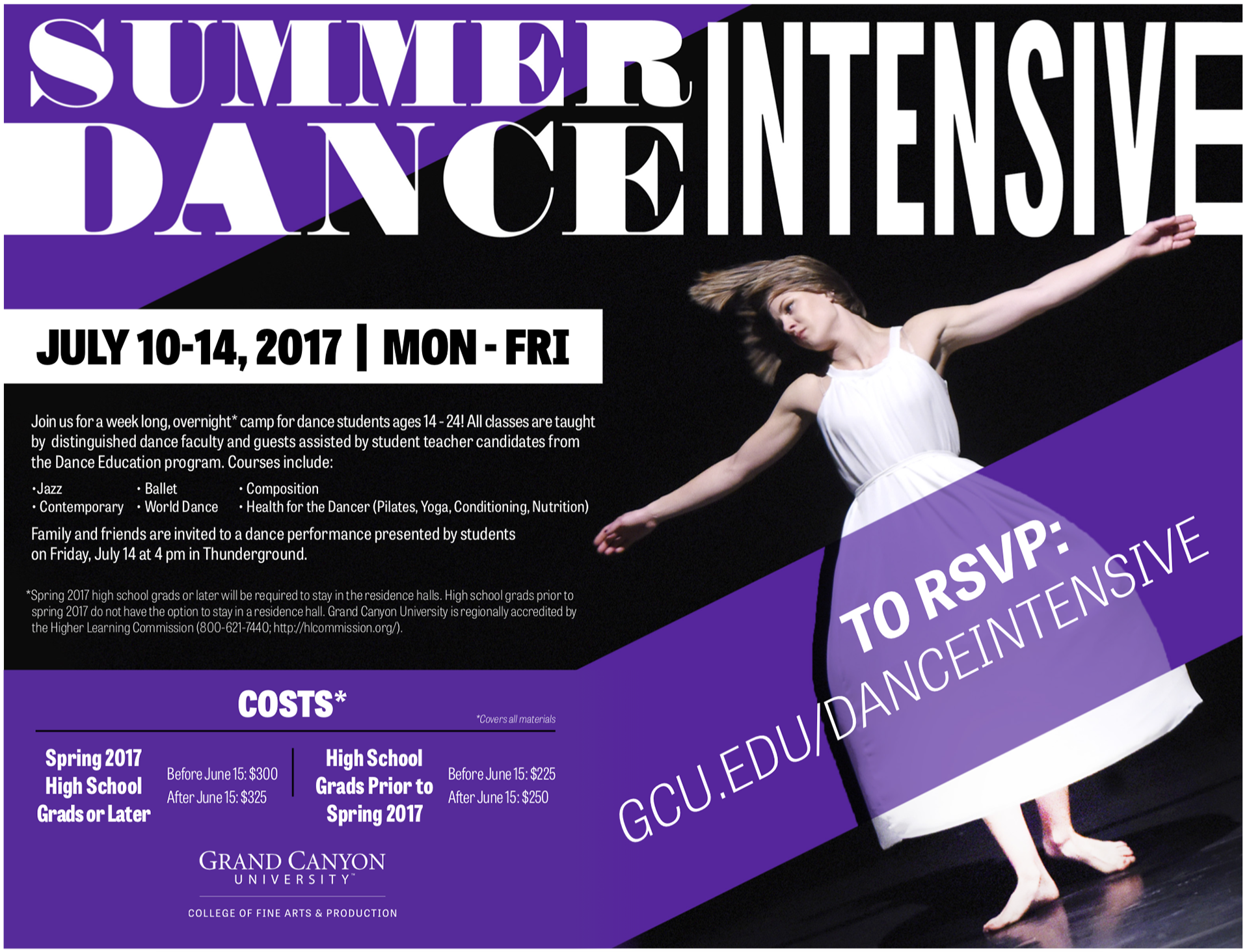 GCU Summer Dance Intensive Promotion