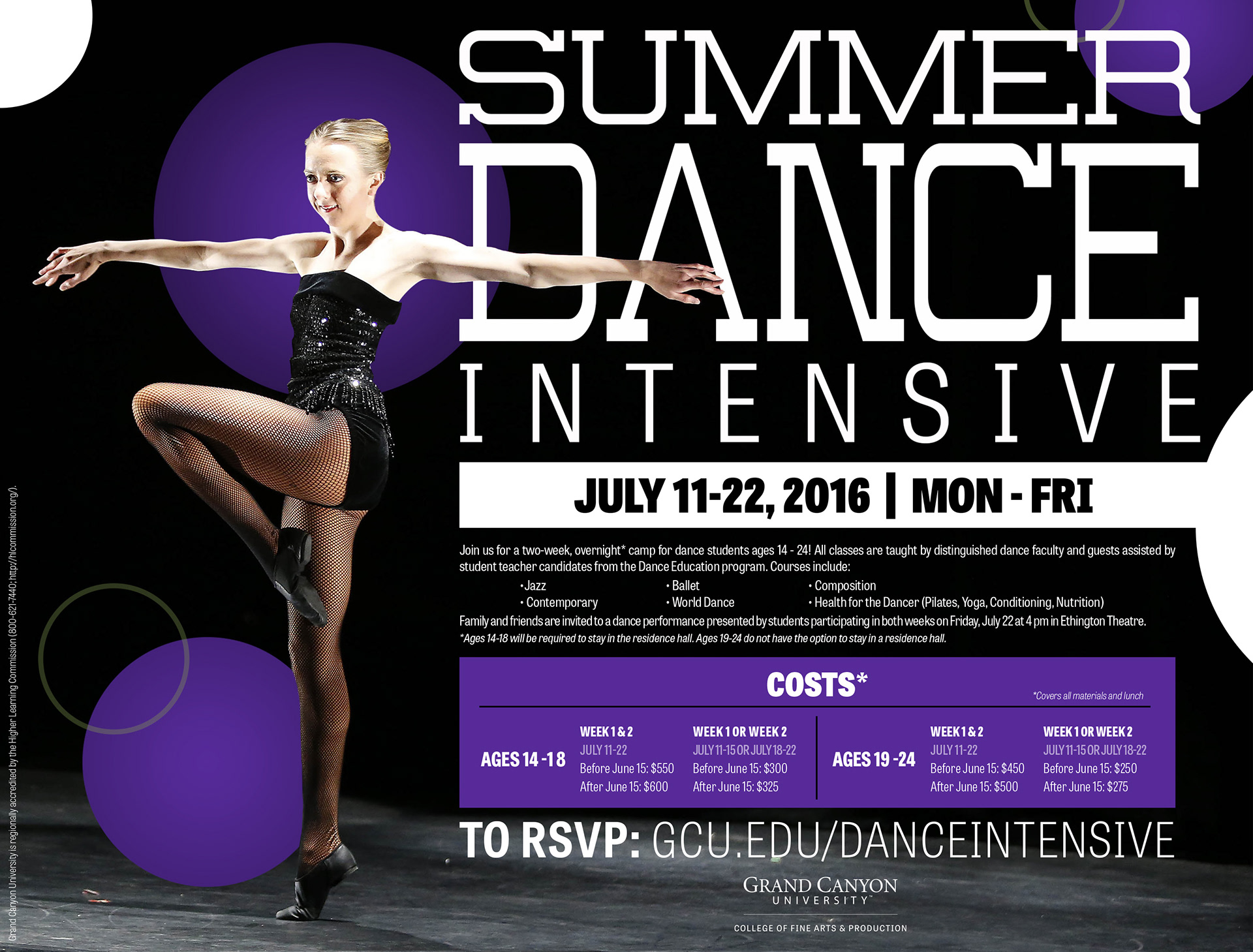 GCU Summer Dance Intensive Promotion
