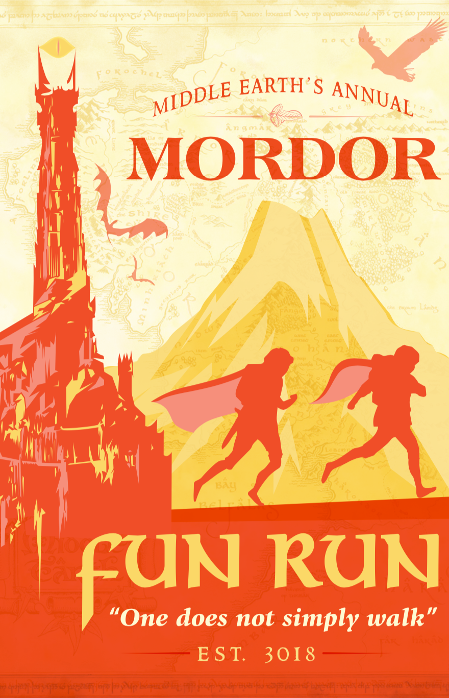 A Novel Journey Notebook: Lord of the Rings Middle Earth Mordor Fun Run