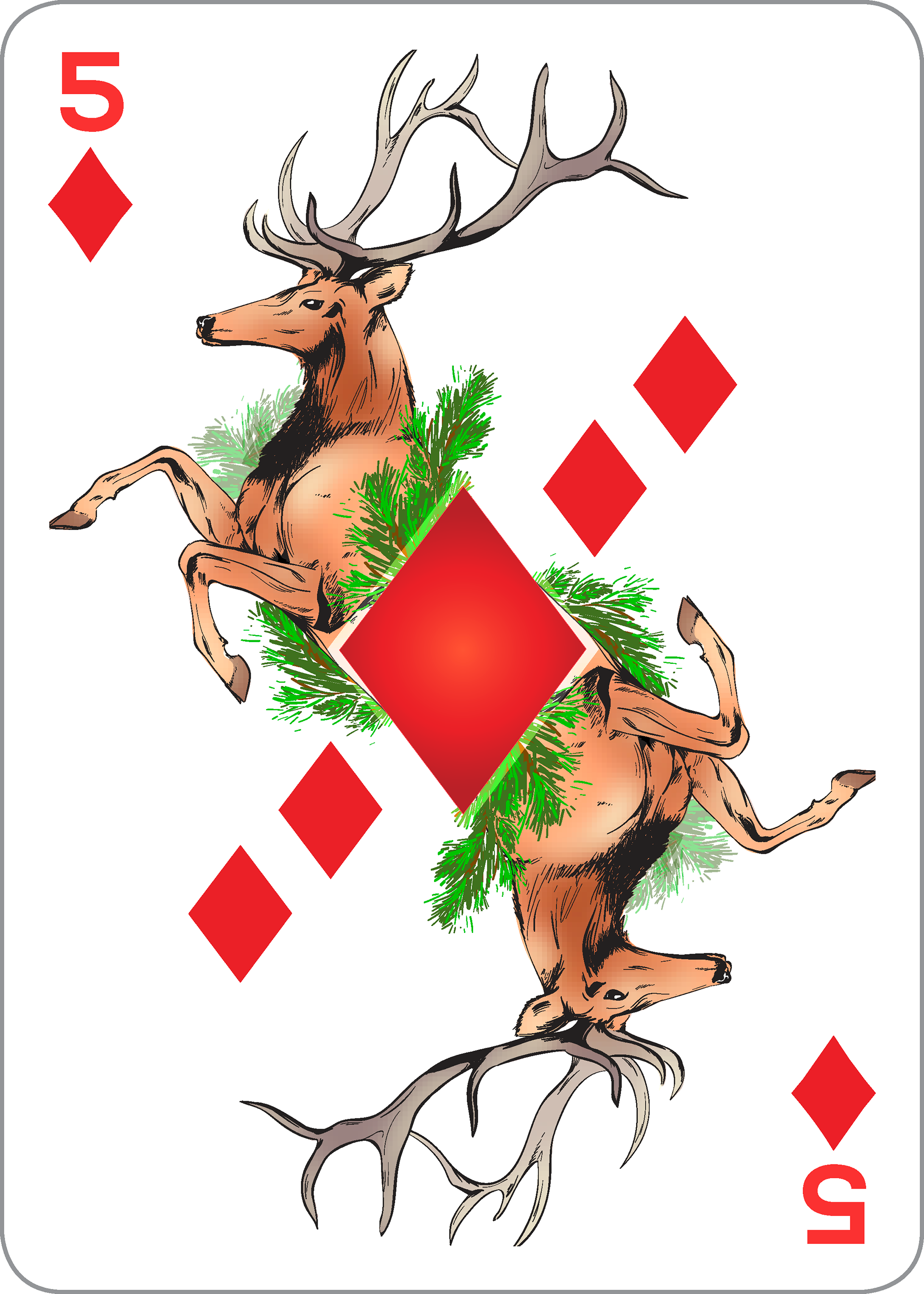 Whatever Suits You Playing Cards: Forest Animals in Symmetry-Elk