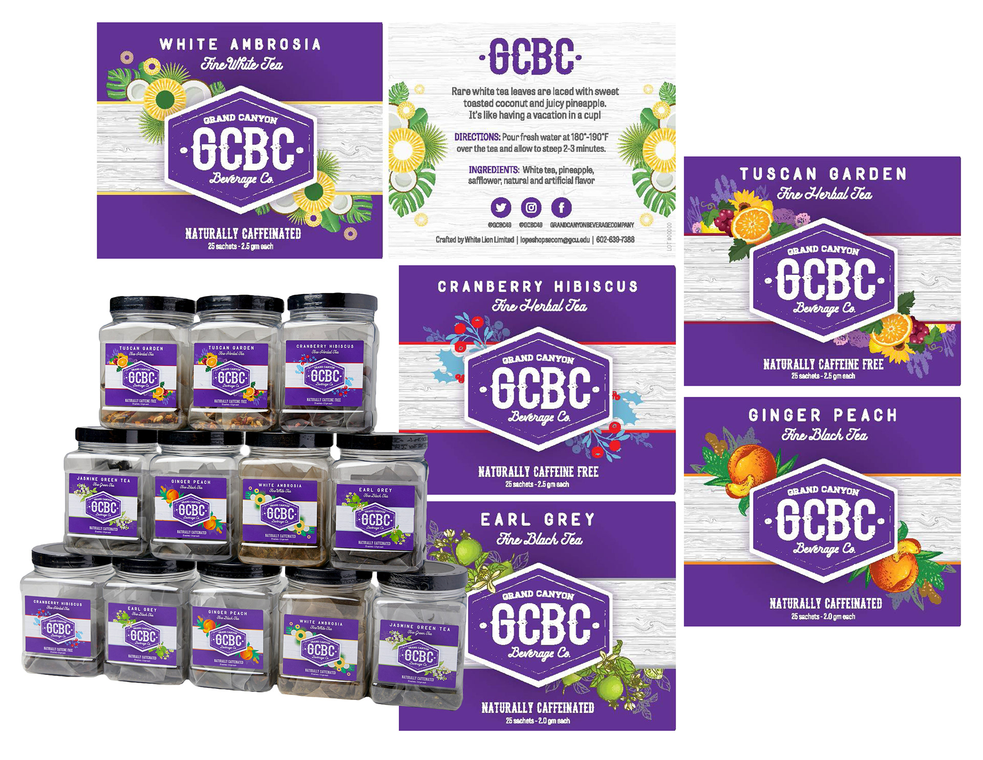 GCBC Fine Herbal Tea Label Packaging