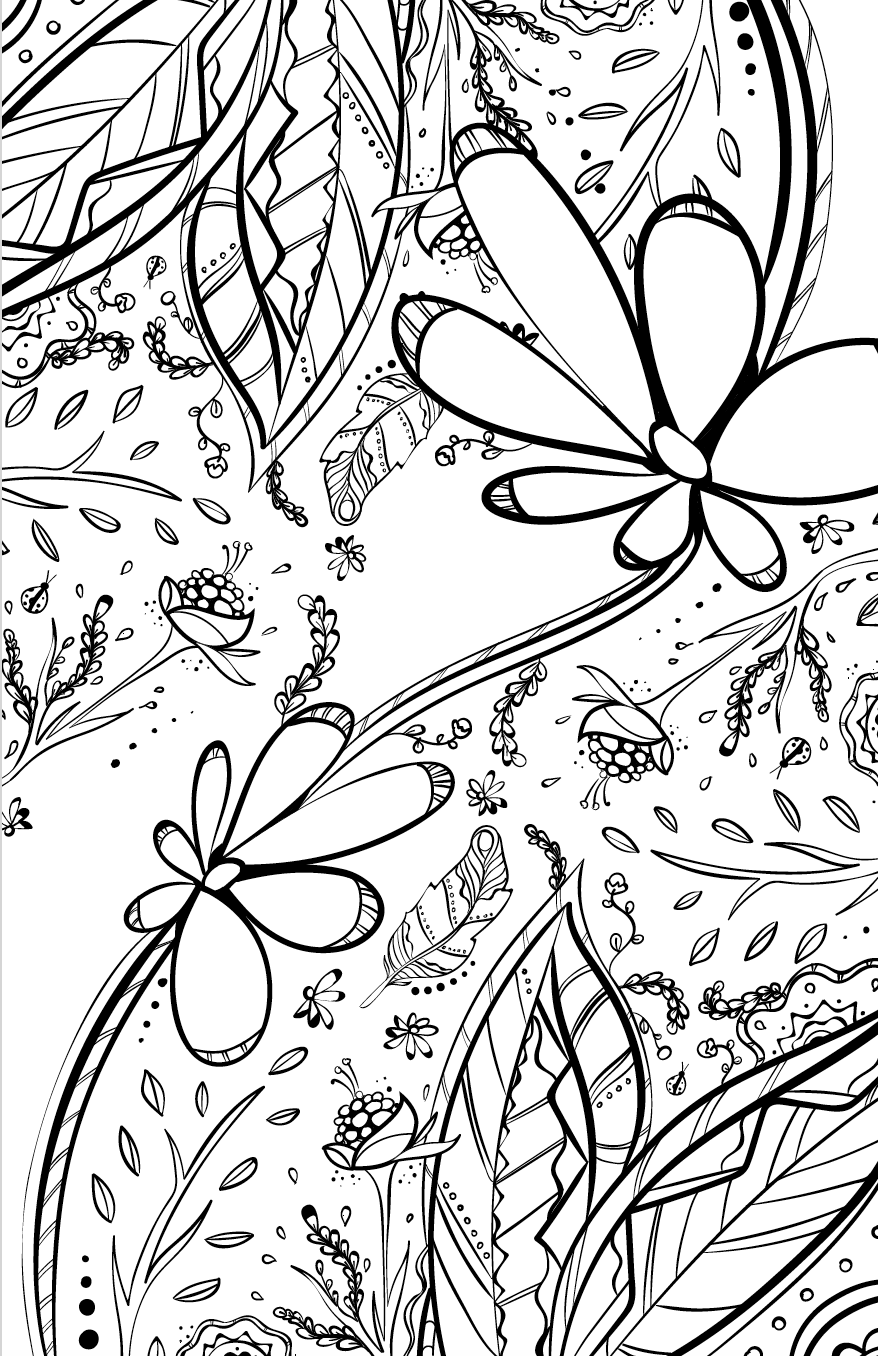 Curiosities: Self Help for the Uninspired Notebook-coloring book illustration