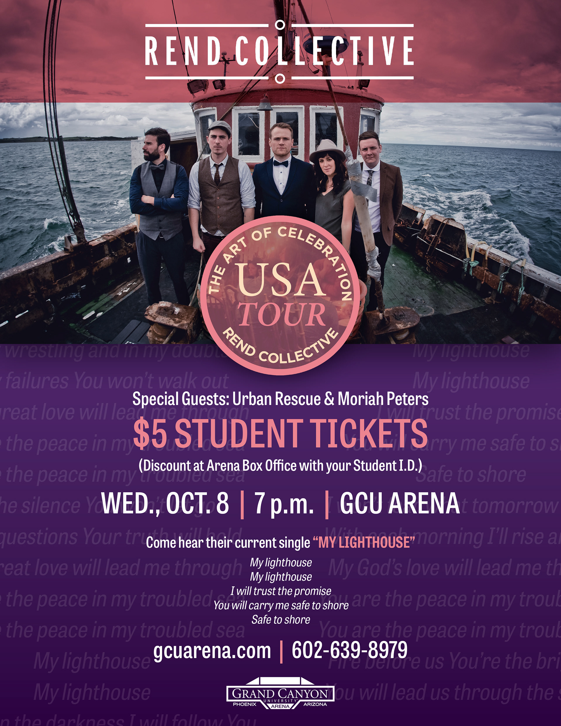 Rend Collective GCU arena concert poster
