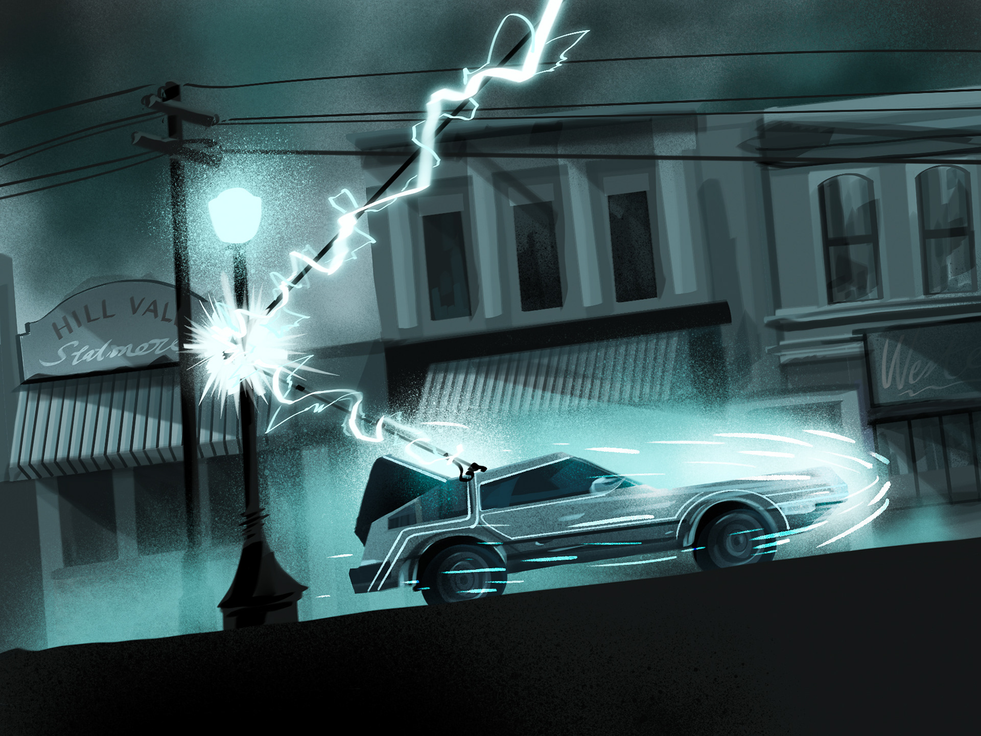 A scene recreate of Back to the Future