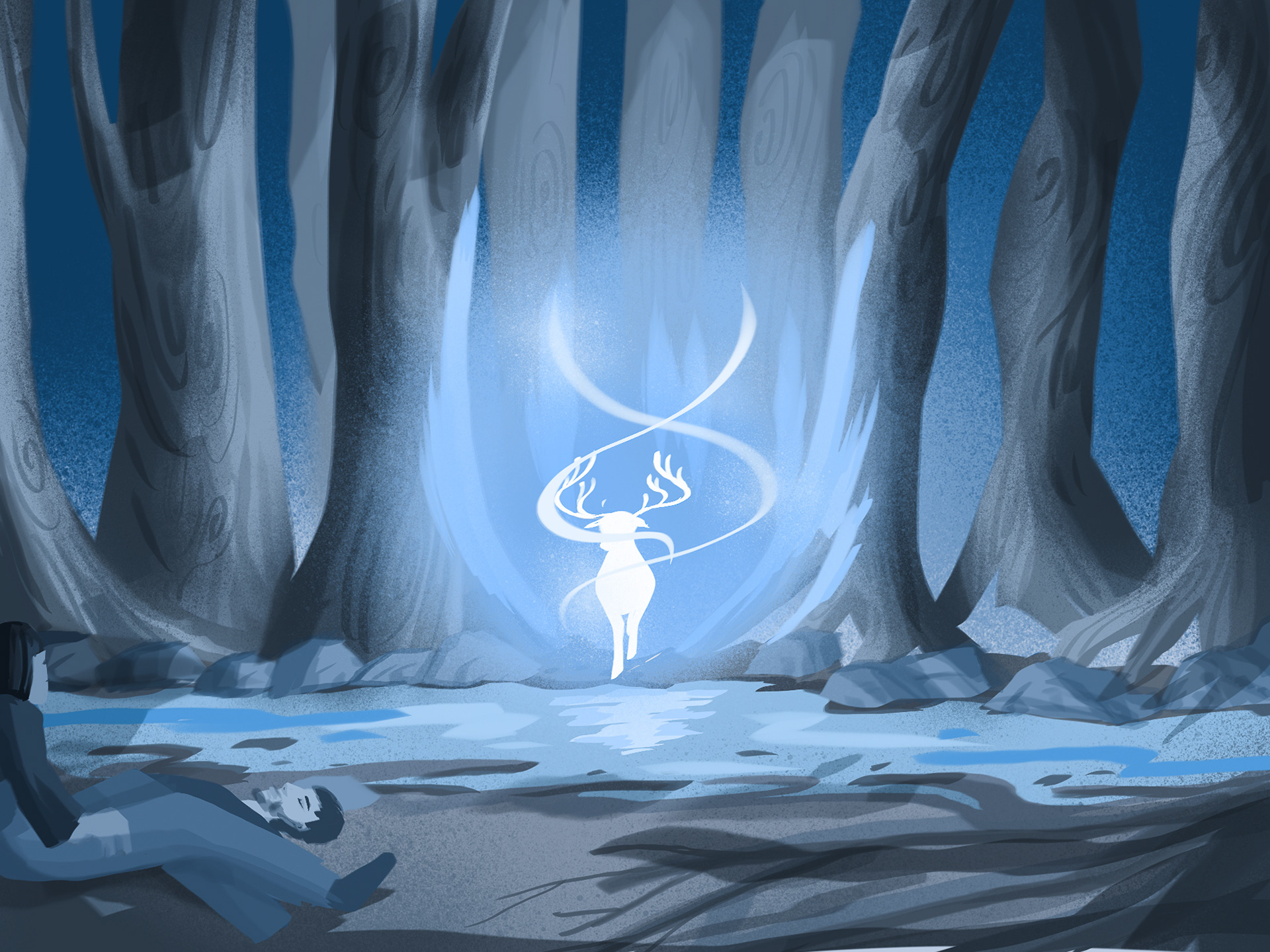 Soul-guarding magic spell in a form of deer in Harry Potter