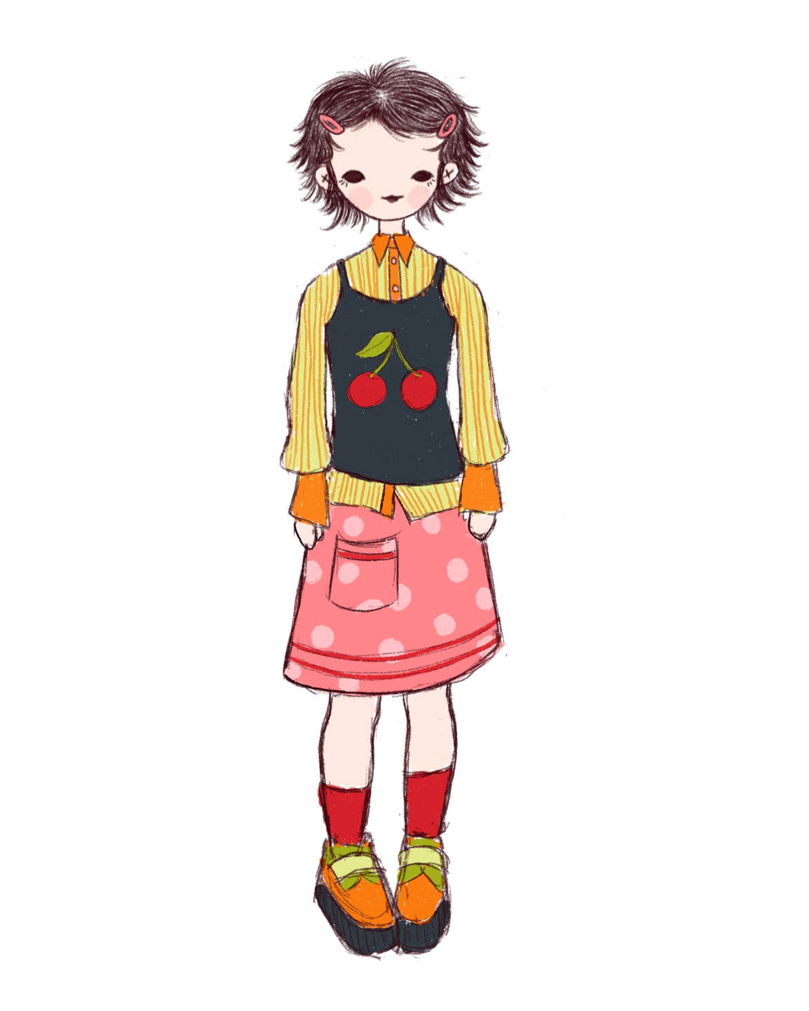 Outfit Sketch from Fruits Magazine