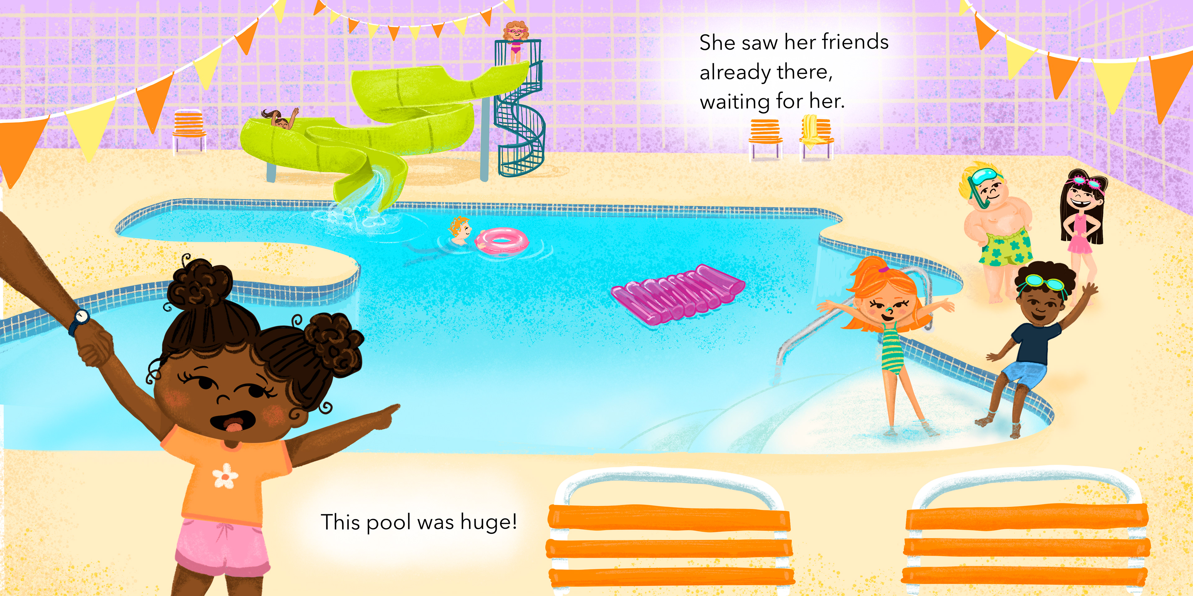 'The Deep End' Children's Book Interior Spread