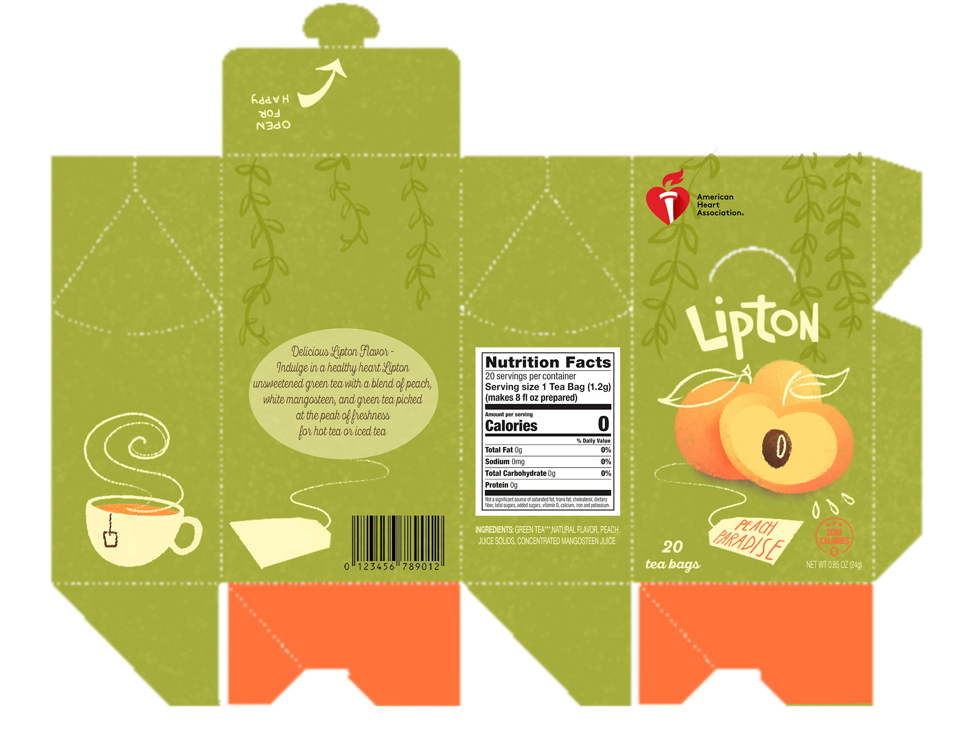 Lipton Green Tea Package Redesign Template (For Educational Purposes Only)