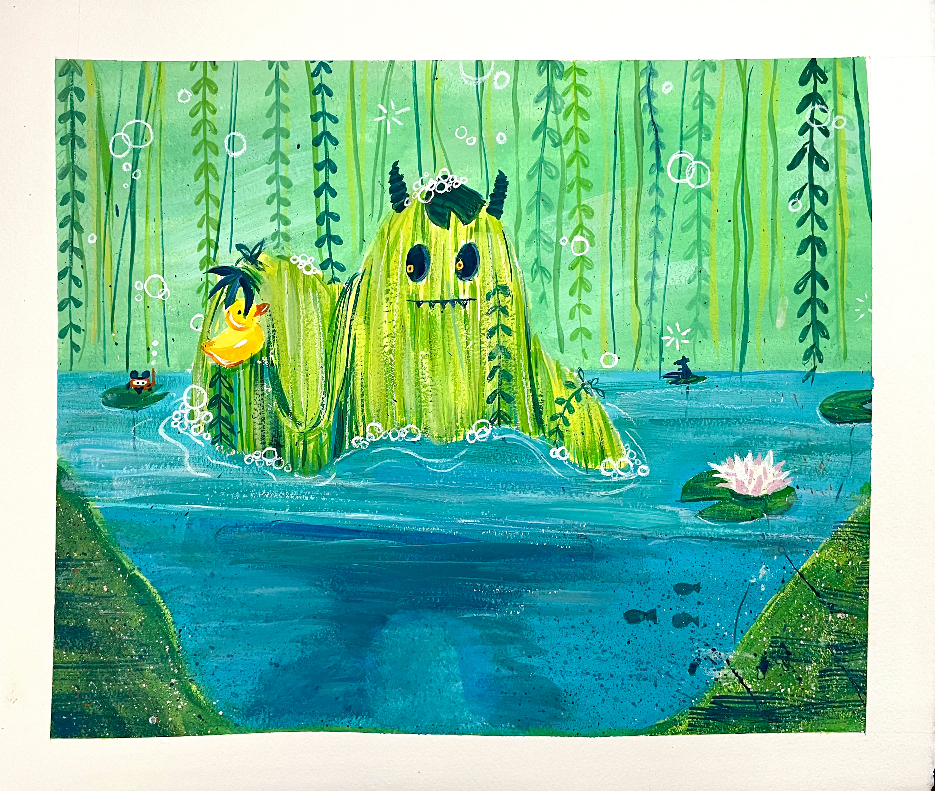 'Swamp Things Need Baths Too,' 9 x 12 in., 2023
