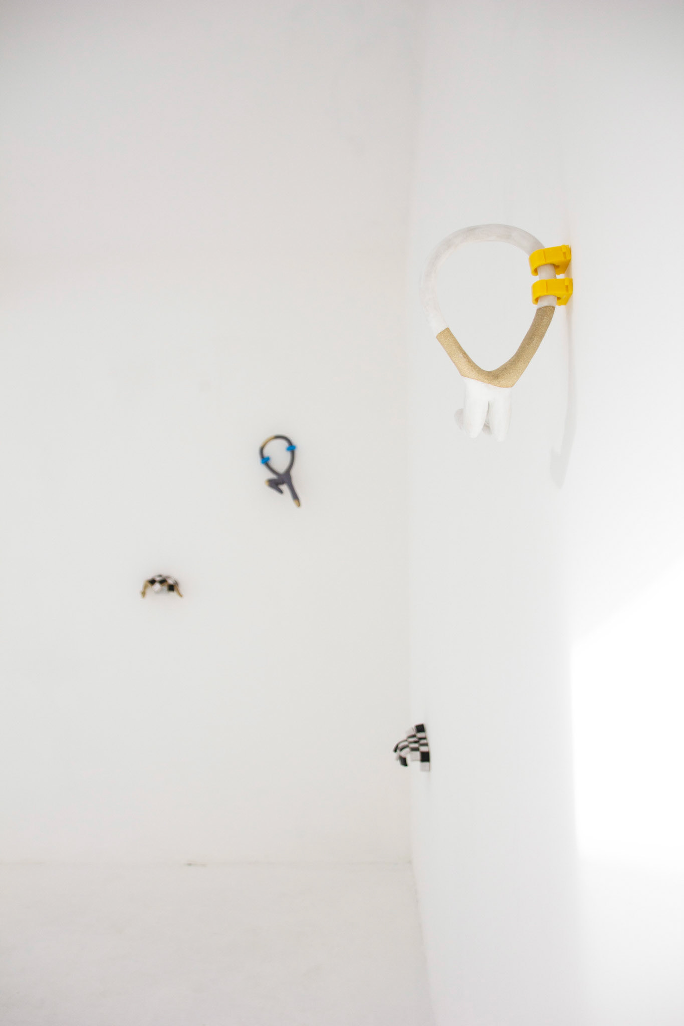 Glazed stoneware, pipe holder clips, brackets, rubber washers,  185 x 300 x 115cm