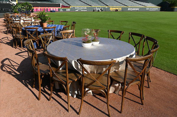 Dinner on the Diamond at SunTrust Park during the All-Star Game on Tuesday, July 9, 2019. Photo by Adam Hagy for the Atlanta Braves