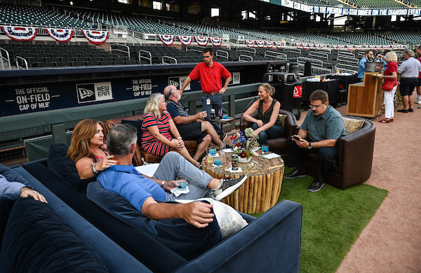 Dinner on the Diamond at SunTrust Park during the All-Star Game on Tuesday, July 9, 2019. Photo by Adam Hagy for the Atlanta Braves