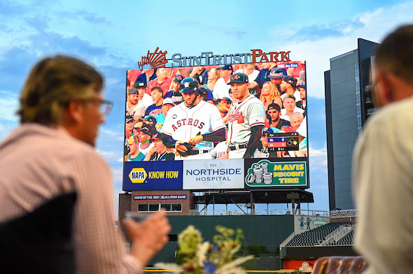 Dinner on the Diamond at SunTrust Park during the All-Star Game on Tuesday, July 9, 2019. Photo by Adam Hagy for the Atlanta Braves