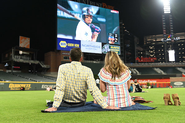Dinner on the Diamond at SunTrust Park during the All-Star Game on Tuesday, July 9, 2019. Photo by Adam Hagy for the Atlanta Braves