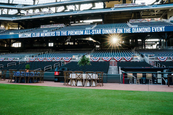 Dinner on the Diamond at SunTrust Park during the All-Star Game on Tuesday, July 8, 2018. Photo by Kevin D. Liles for the Atlanta Braves