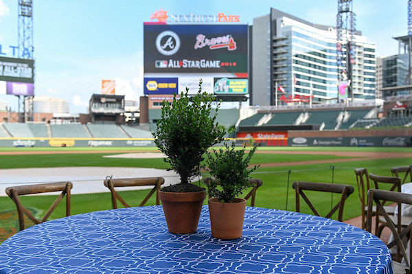 Dinner on the Diamond at SunTrust Park during the All-Star Game on Tuesday, July 9, 2019. Photo by Adam Hagy for the Atlanta Braves