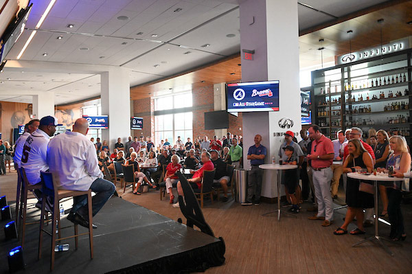 Dinner on the Diamond at SunTrust Park during the All-Star Game on Tuesday, July 9, 2019. Photo by Adam Hagy for the Atlanta Braves