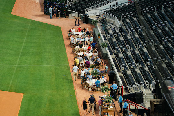 Dinner on the Diamond at SunTrust Park during the All-Star Game on Tuesday, July 8, 2018. Photo by Kevin D. Liles for the Atlanta Braves