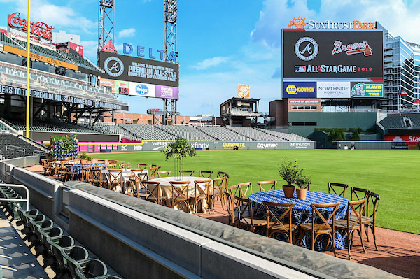 Dinner on the Diamond at SunTrust Park during the All-Star Game on Tuesday, July 9, 2019. Photo by Adam Hagy for the Atlanta Braves