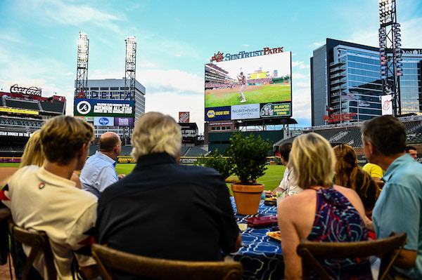 Dinner on the Diamond at SunTrust Park during the All-Star Game on Tuesday, July 9, 2019. Photo by Adam Hagy for the Atlanta Braves