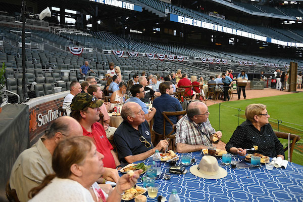 Dinner on the Diamond at SunTrust Park during the All-Star Game on Tuesday, July 9, 2019. Photo by Adam Hagy for the Atlanta Braves