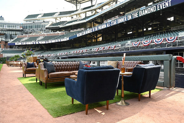 Dinner on the Diamond at SunTrust Park during the All-Star Game on Tuesday, July 9, 2019. Photo by Adam Hagy for the Atlanta Braves