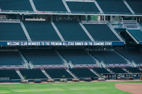 Dinner on the Diamond at SunTrust Park during the All-Star Game on Tuesday, July 8, 2018. Photo by Kevin D. Liles for the Atlanta Braves