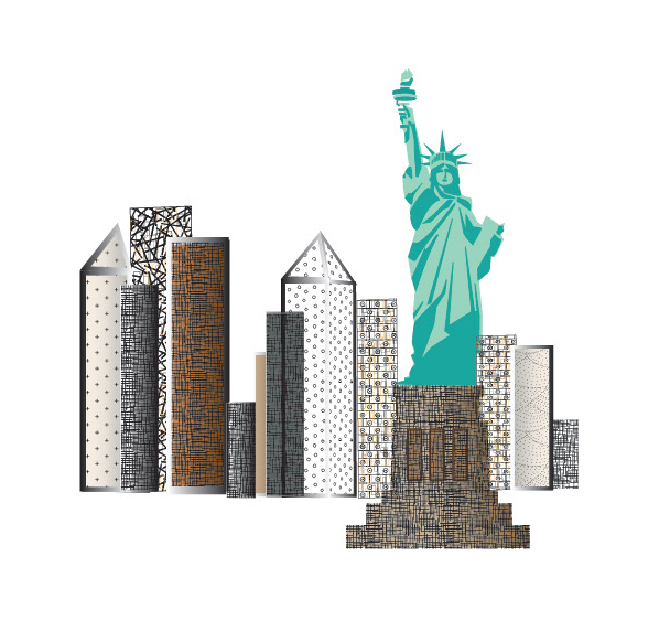 Title: Statue of Liberty | Project: Digital Illustration for Forecast Weather App | Adobe Illustrator
