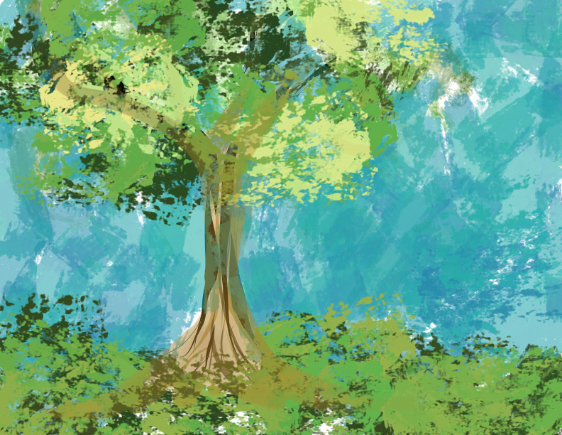Title: Summer Oak | Personal Project | Tools: Adobe Fresco