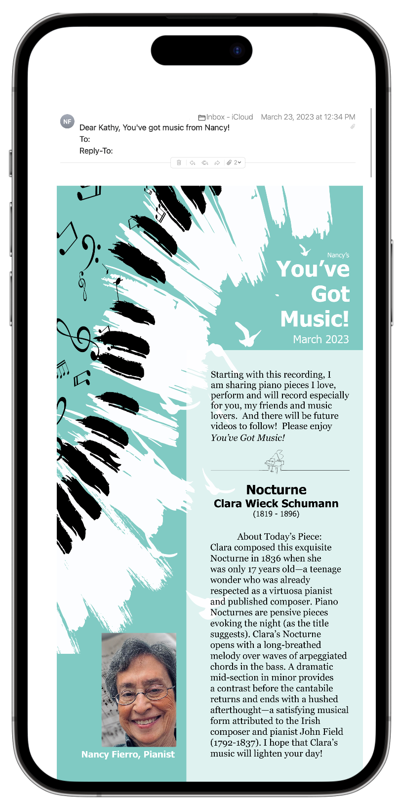 Nancy Fierro's You've Got Music! Email Blast March 2023