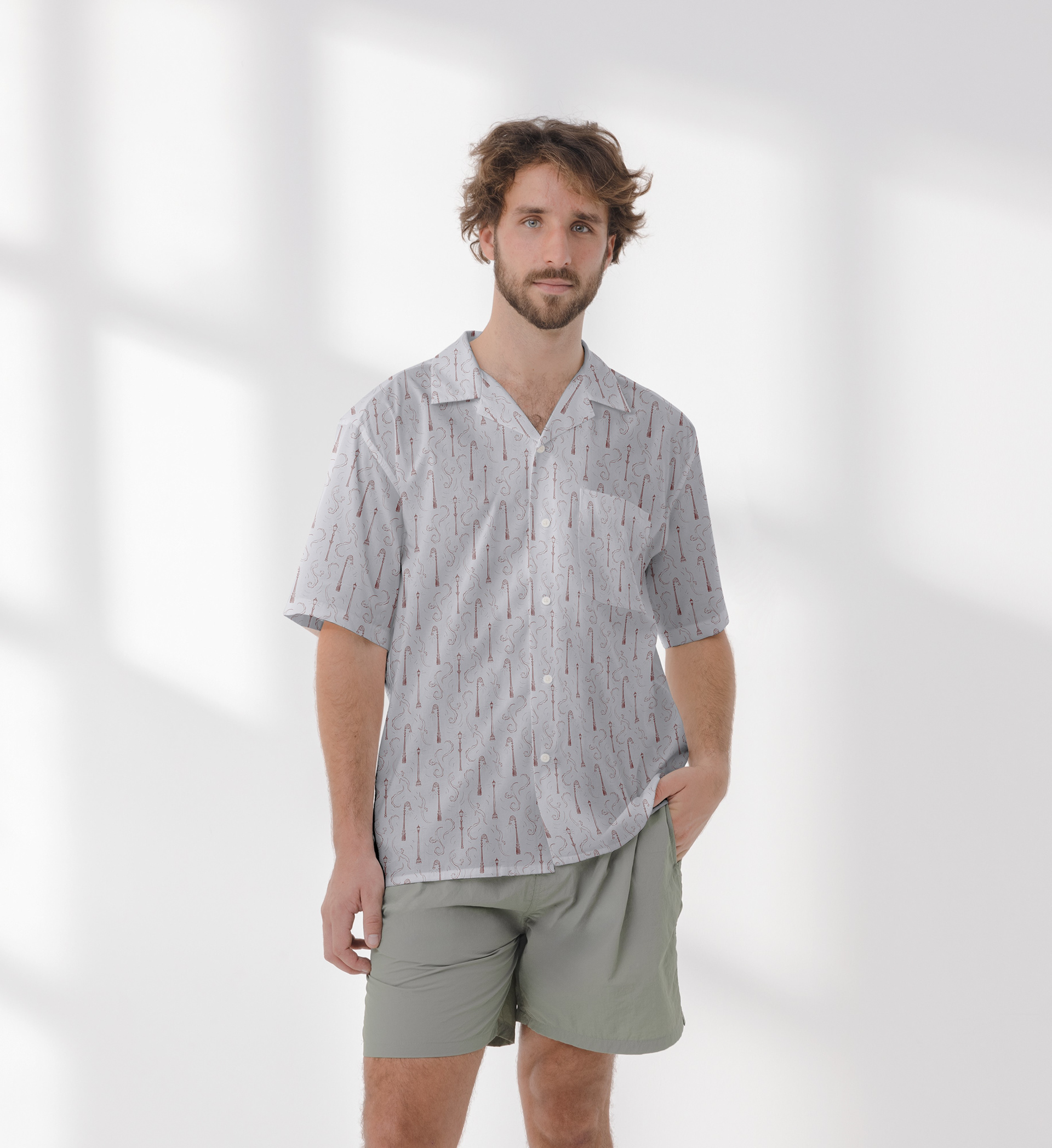 Lamp Post Button Up Mockup