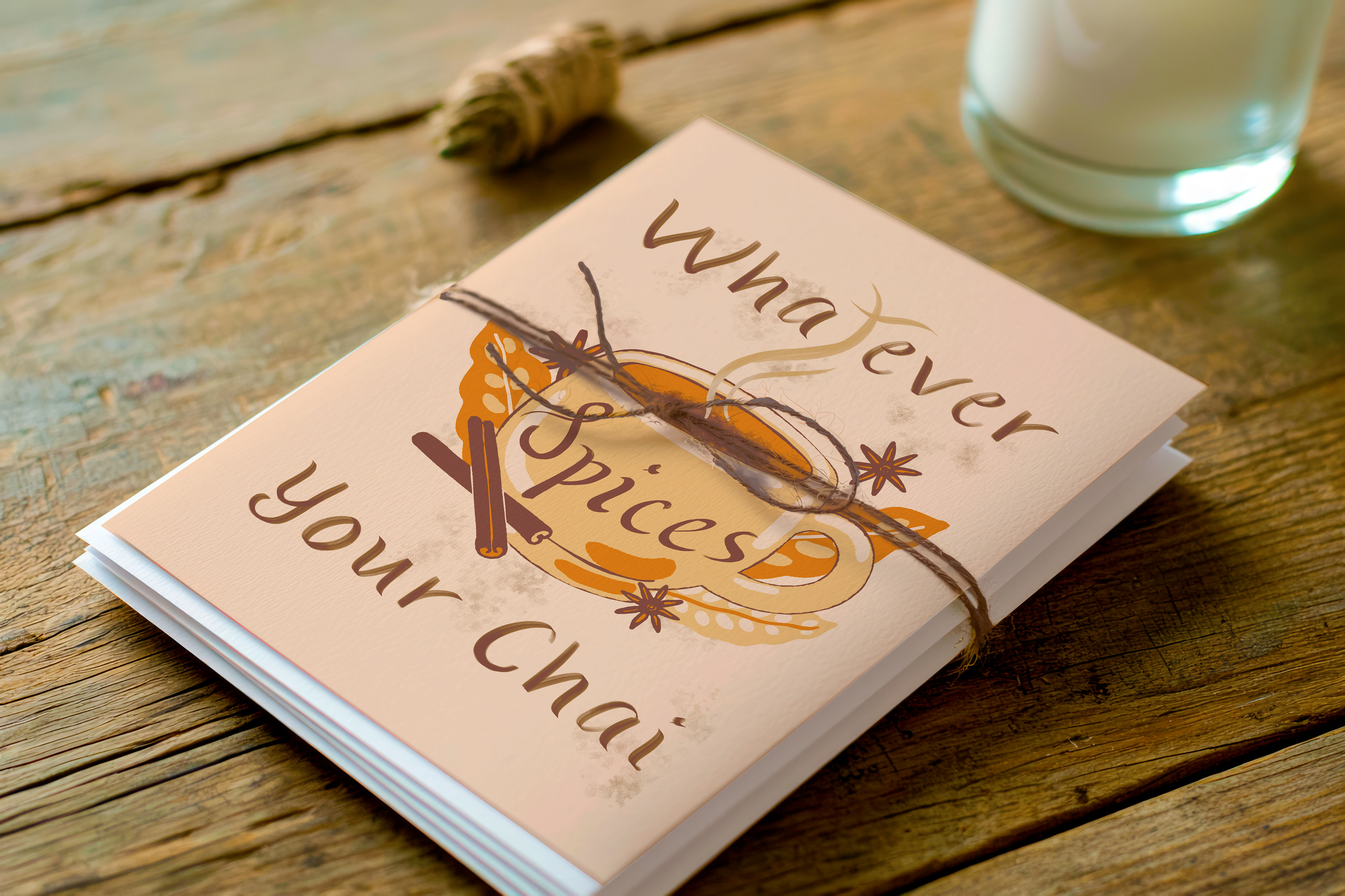 Whatever Spices Your Chai Card Mockup